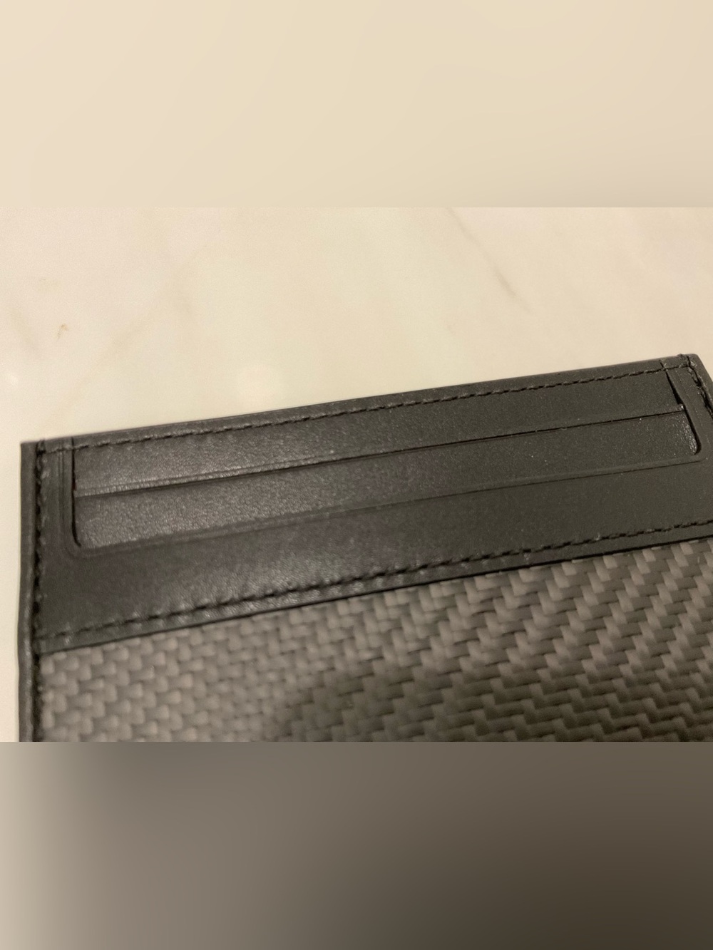 NEW Tumi McLaren Leather Slim Card Case Wallet - CARBON FIBER & PAPAYA ORANGE - Picture 5 of 7